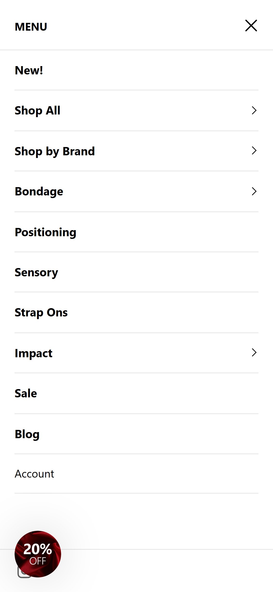 Sportsheets — Mobile Menu